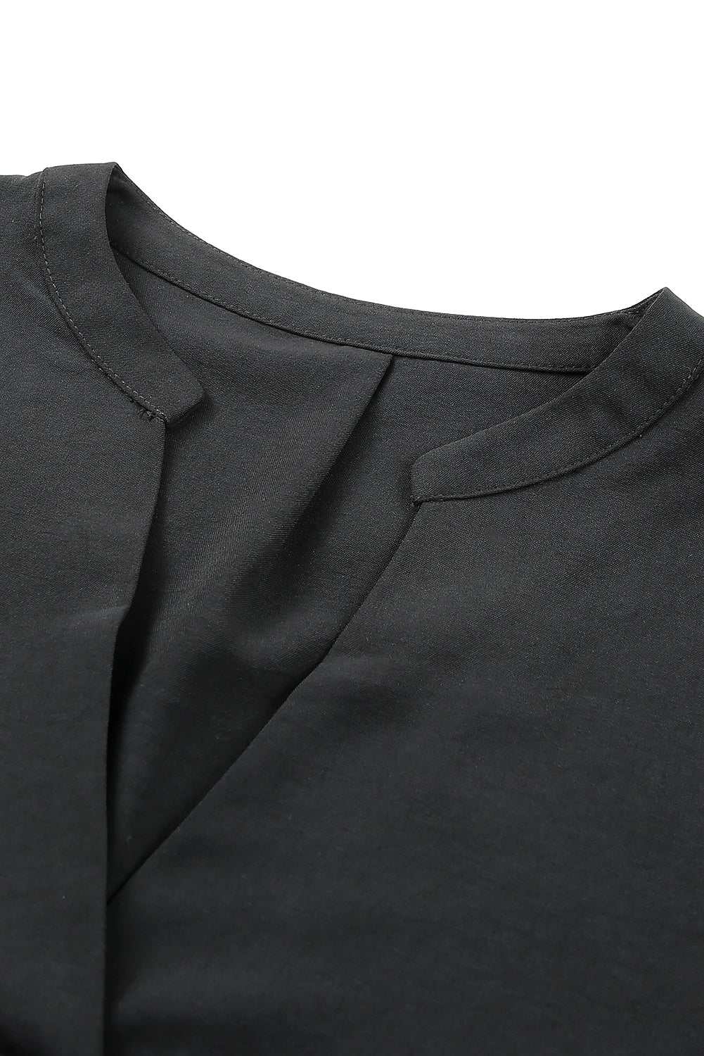 Navy Blue Split V Neck Short Sleeve Tunic Dress