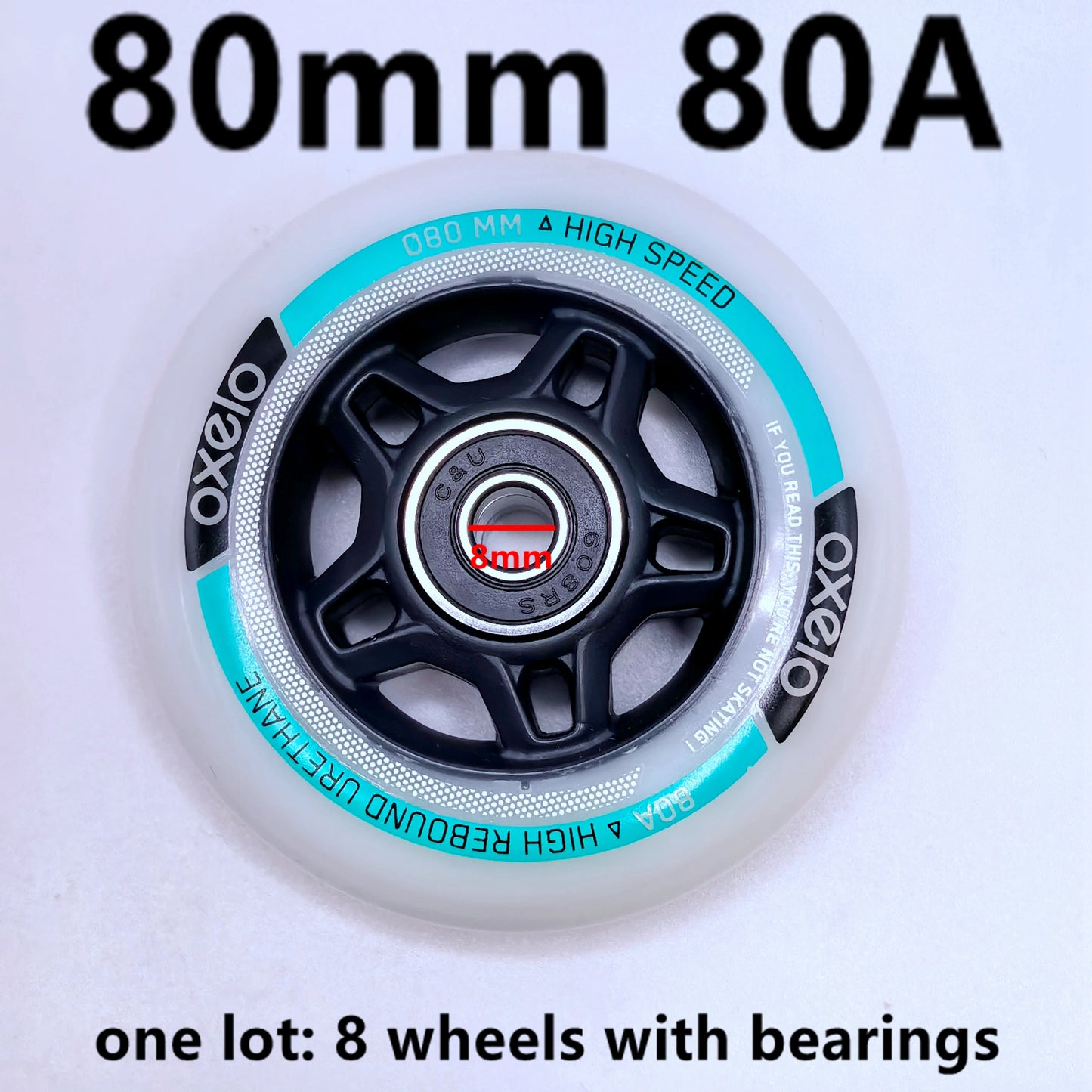 Inline Roller Skate 80A Wheels 80mm (80x24mm) - 8wheels/lot