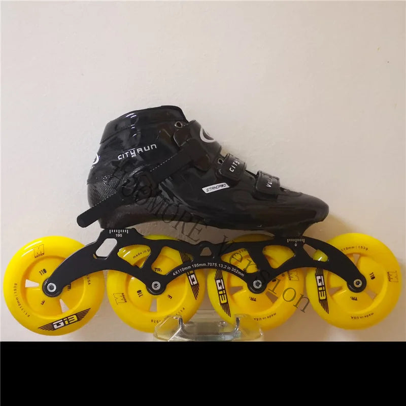 Advanced Carbon Fiber Inline Speed Skates - 7075 Alloy CNC Frame | 85A Durable PU 110mm 100mm 90mm Roller Wheels