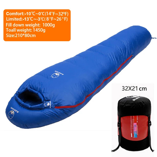 White Goose Down Filled Adult Mummy Style Sleeping Bag Fit for Winter