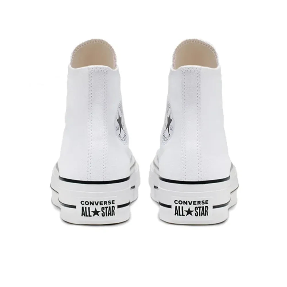 Women's Converse All Star Lift High Top Muffin Bottom Classic Hundred Casual Non-slip High Top Canvas Shoes (Premium White)