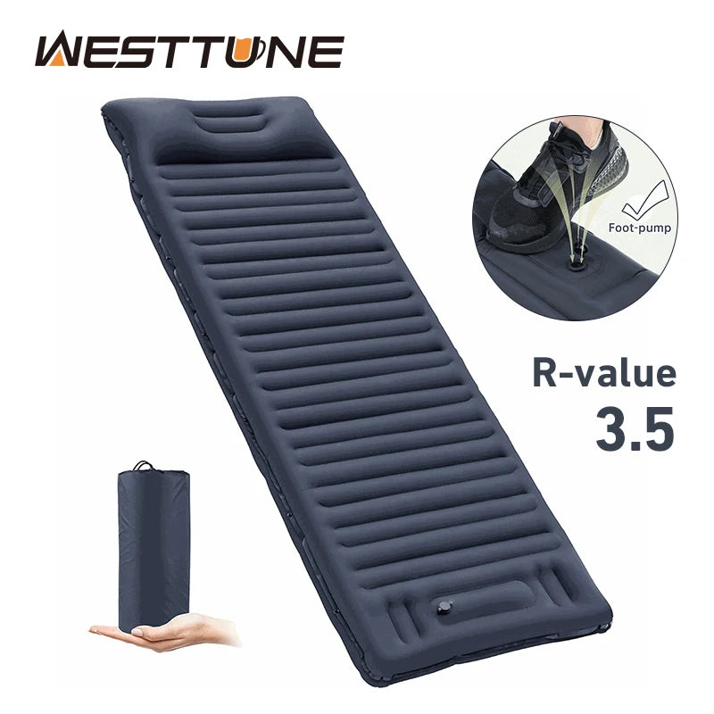 Ultralight Thicken Outdoor Inflatable Mattress with Built-in Pump
