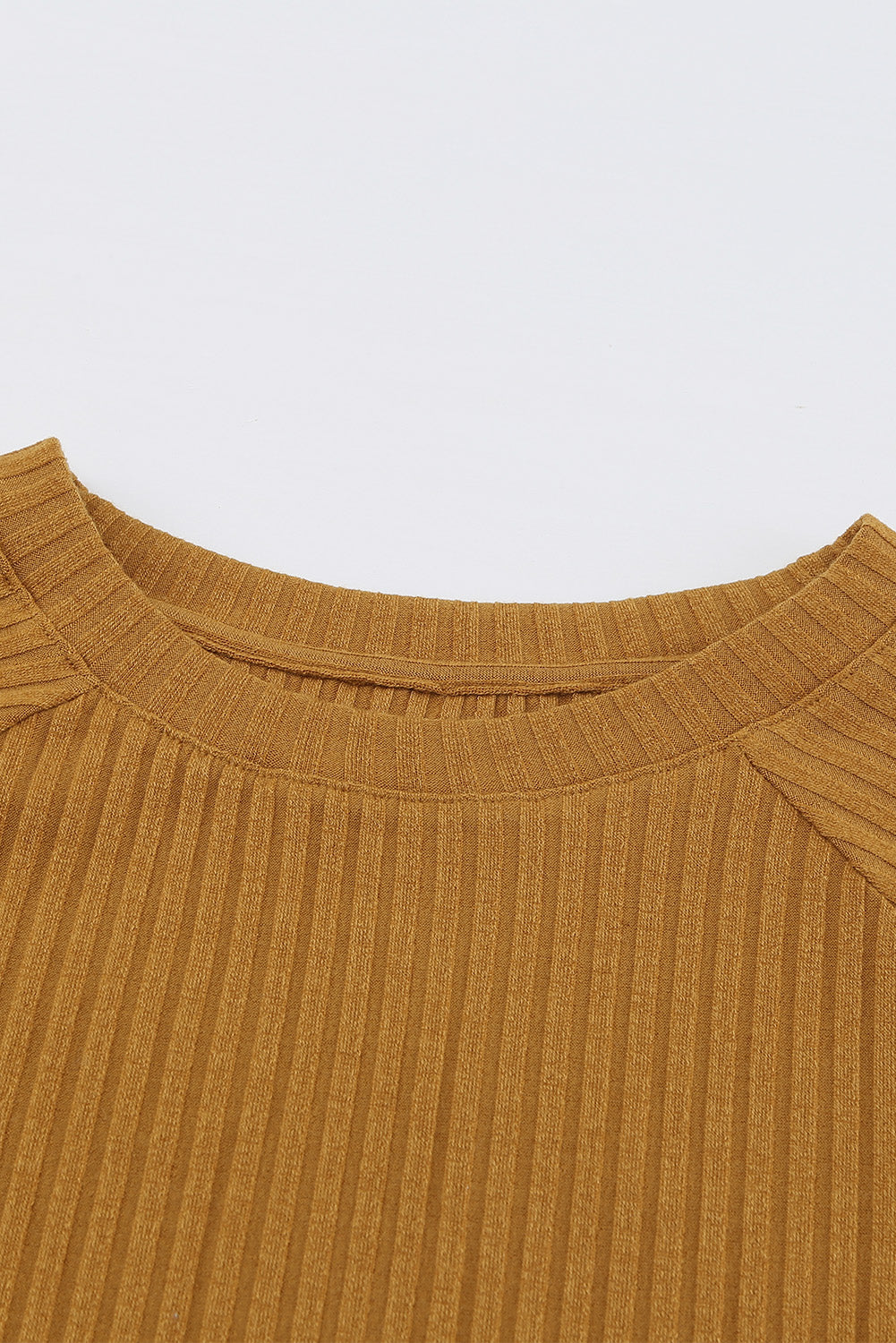 Black Round Neck Empire Waist Ribbed Short Knit Dress