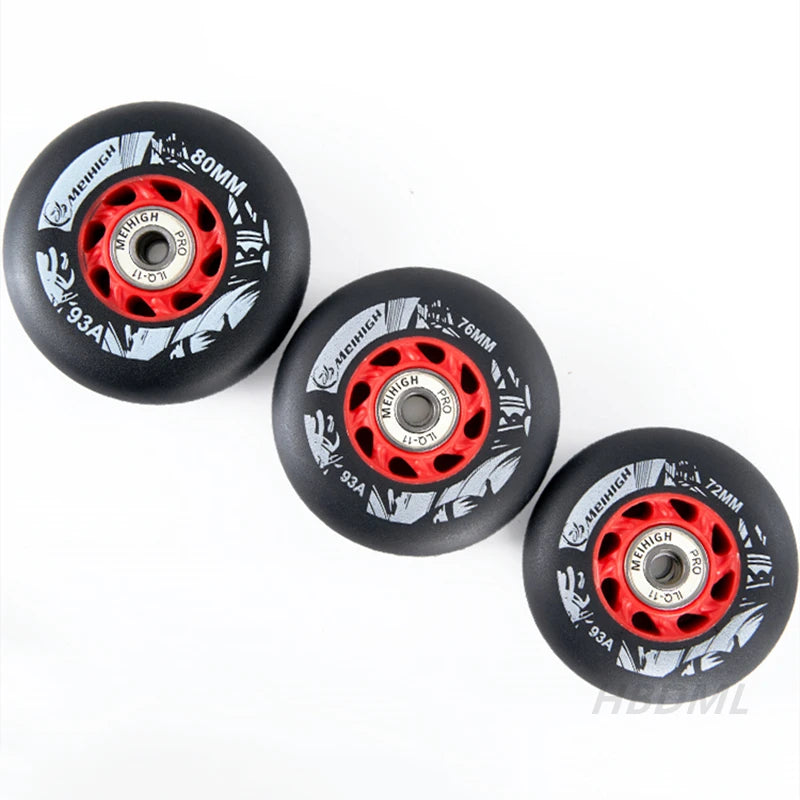 Fancy PU Inline Roller Skate Wheels (62/64/68/70/72/76/80mm) with Wear-Resistant Bearing(83A/85A/90A/93A)
