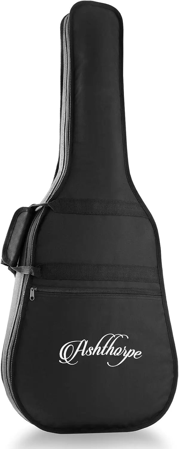 Ashthorpe Full-Size Cutaway Thinline Acoustic Electric Guitar Package - Premium Tone woods - Black