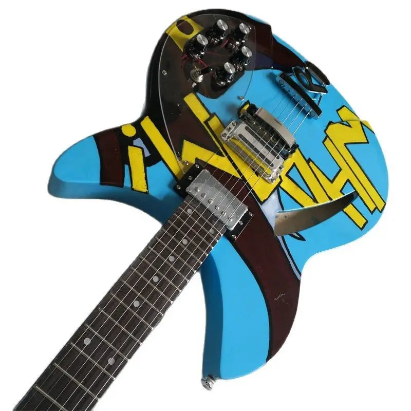 360° Painting 6-string Hollow Electric Guitar (22 Frets & Humbucker Pickups)