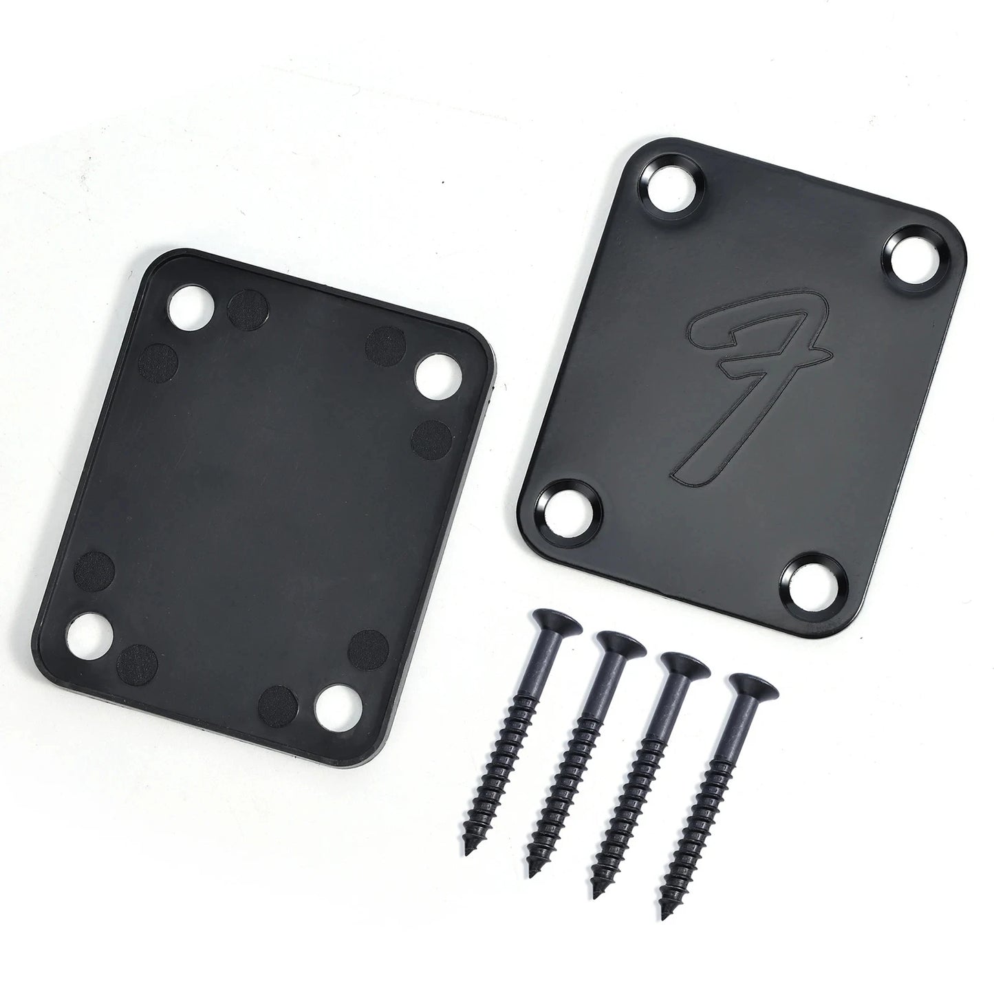 Vintage-Style Electric Guitar Neck Plate With Screws (Fits Most Guitars)