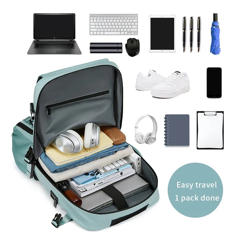 16 inch Waterproof Business Laptop Backpack with Shoe Bag