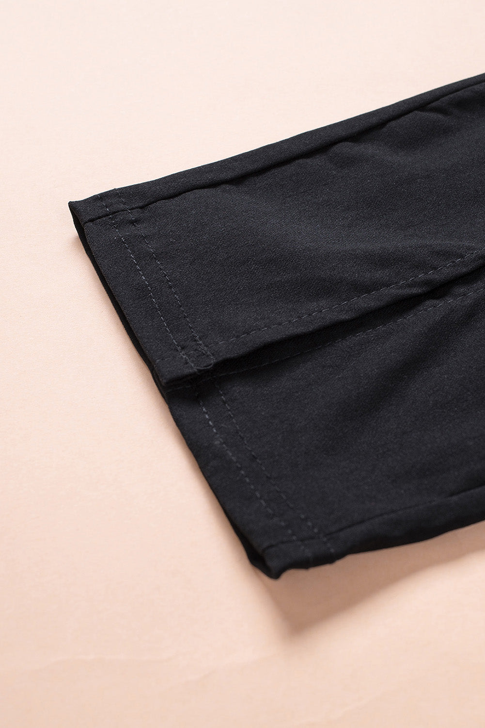 Black Casual Buttons Slit Skinny Pants