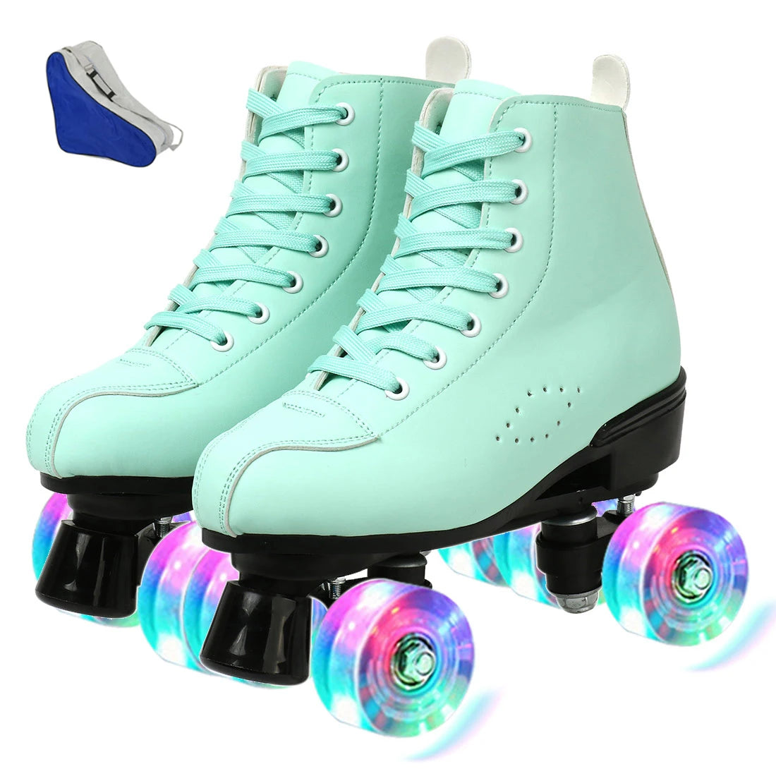 PU Leather Roller Skates, Elegant Red