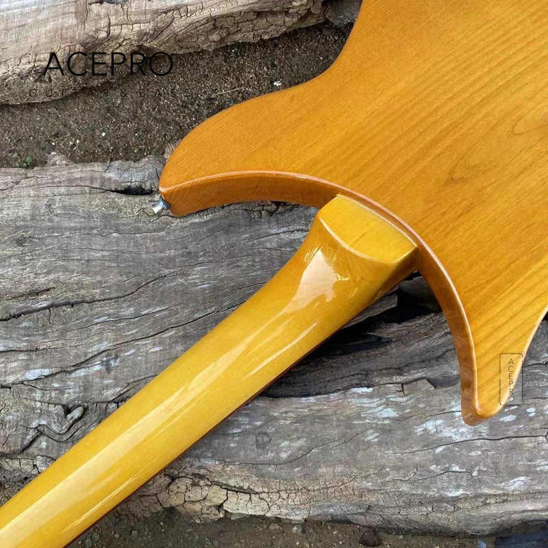 Light Yellow Alder Body, 325 F-hole Semi Hollow Body Electric Guitar (Tremolo Bridge, Three Pickups, 20 3/4 Scale)