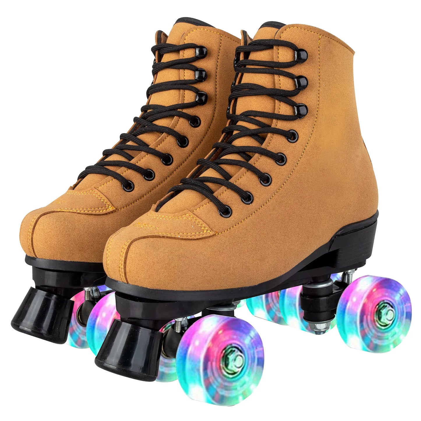 Beginner PU Leather Casual Quad Roller Skates