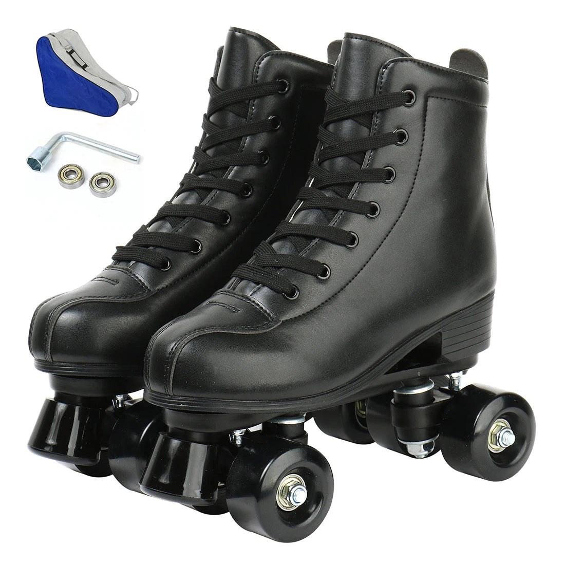 Beginner Indoor/Outdoor PU Leather Quad Roller Skates