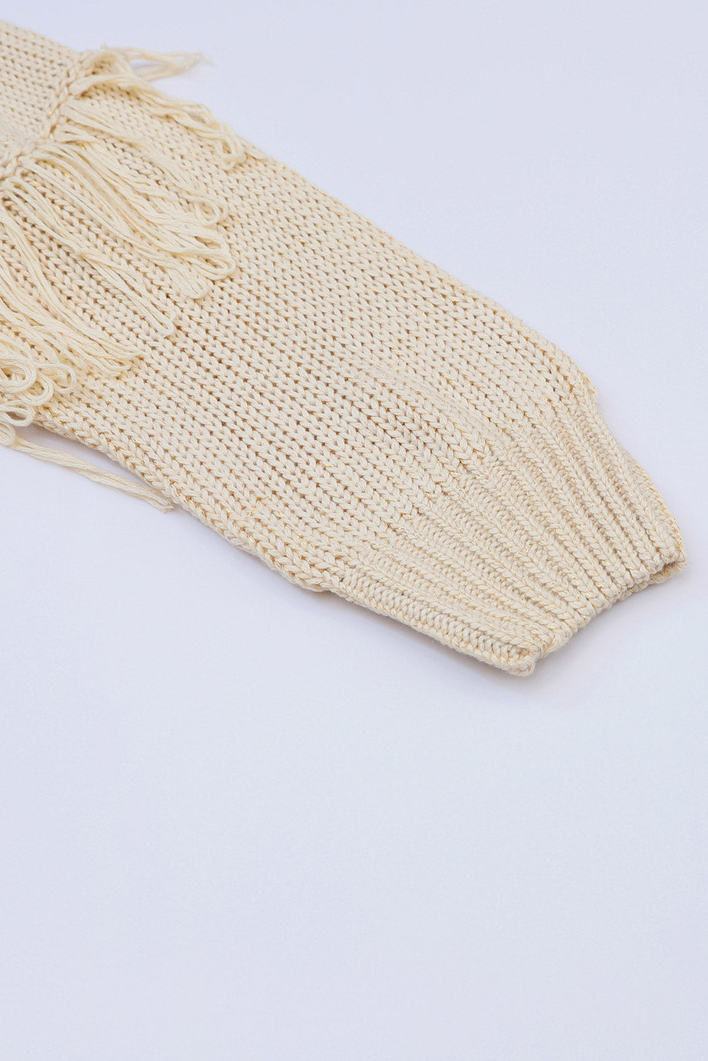 Green Boho Fringe Tasseled Knitted Sweater