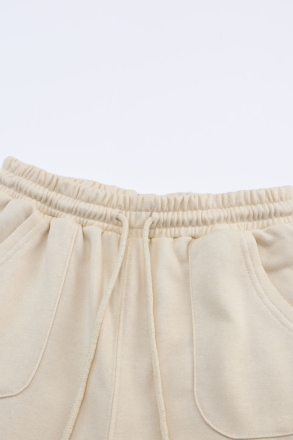 Apricot Mineral Washed Drawstring High Waisted Wide Leg Pants