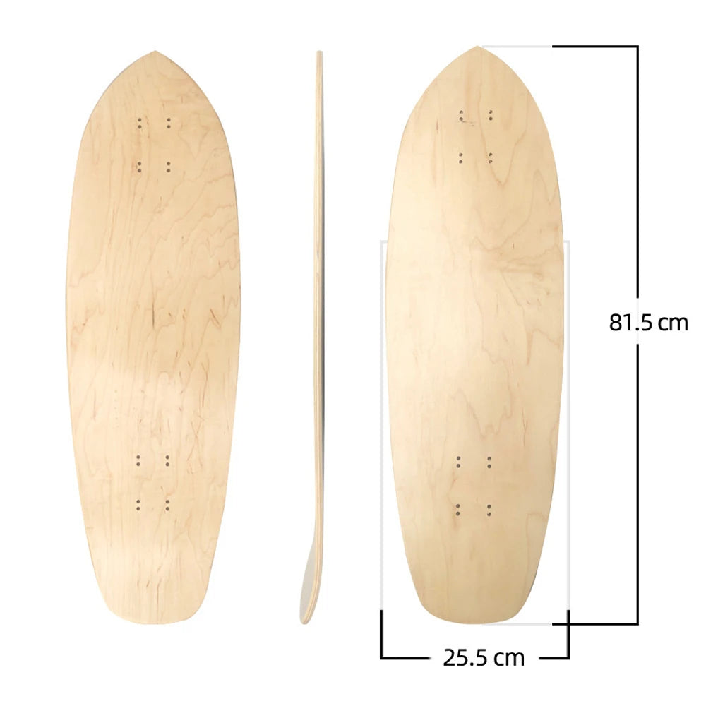 DIY Blank Skateboard Longboard - 28/30/31/33/36" Smooth Maple Deck