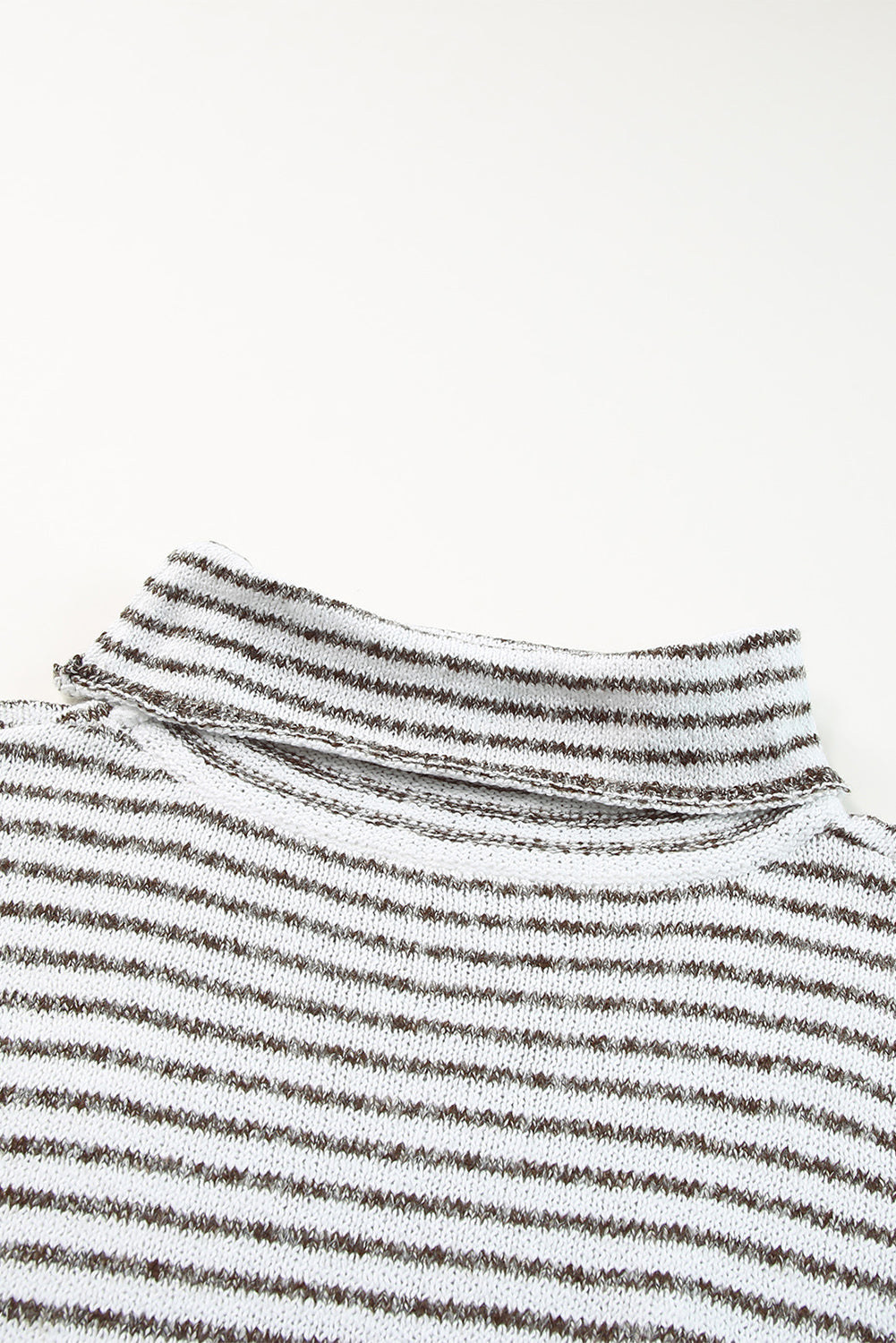 Black Striped Turtleneck Long Sleeve Sweater
