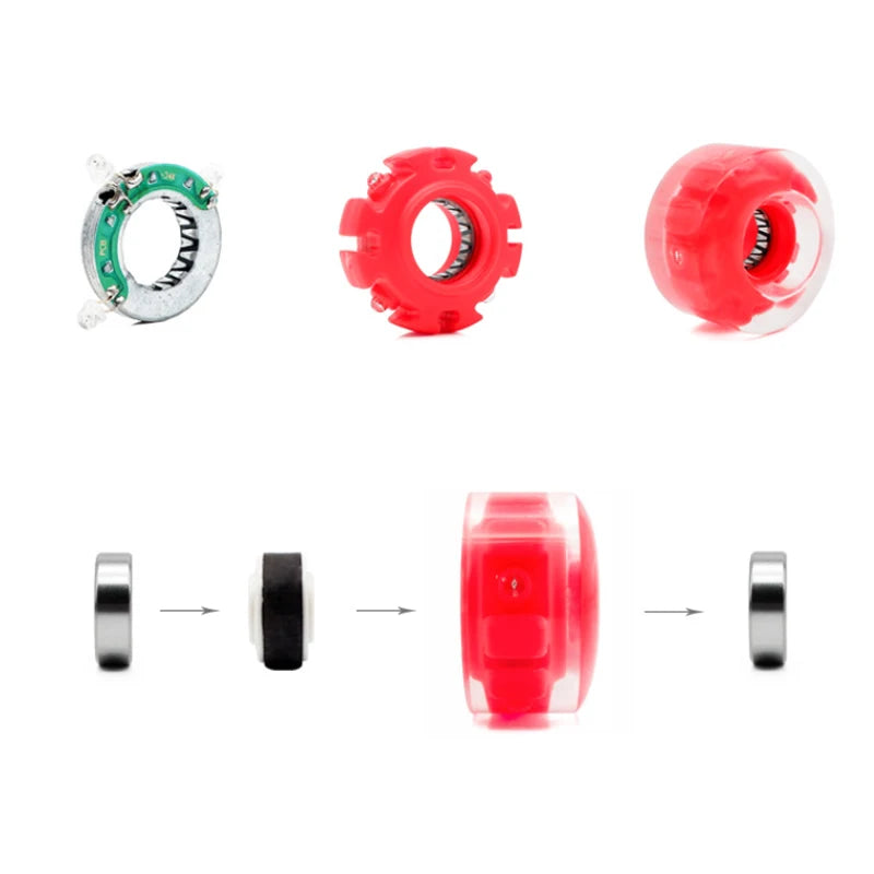 82A PU 58mmx32mm Luminous Outdoor Quad Wheels