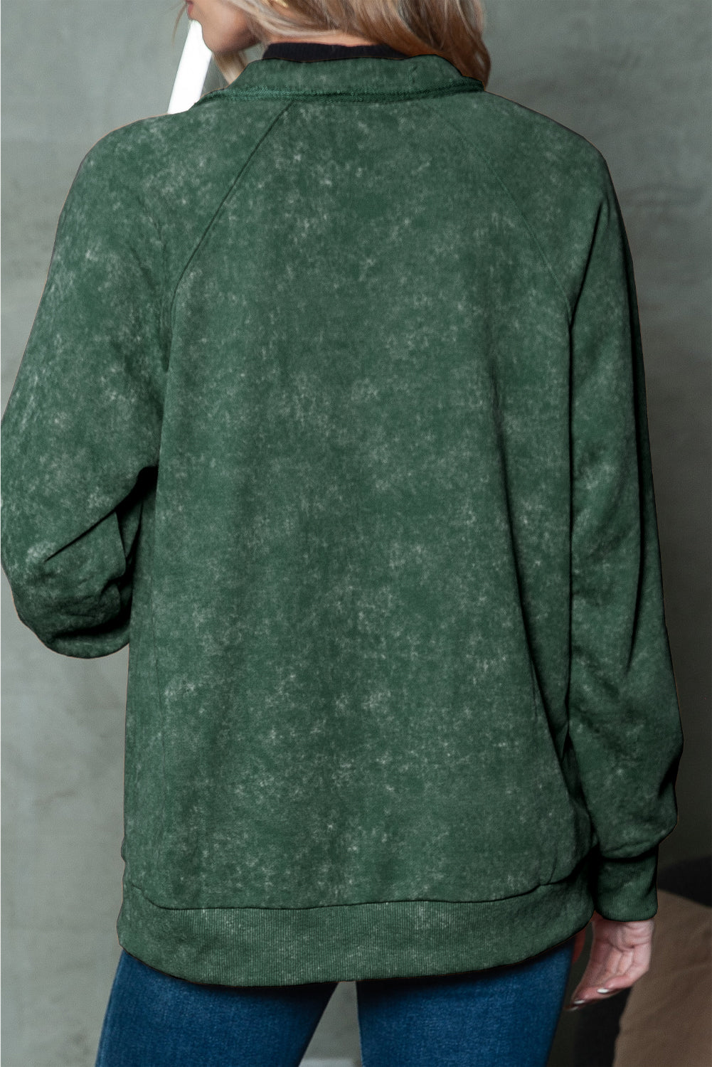 Gray Snap Button Casual Flap Pockets Washed Jacket