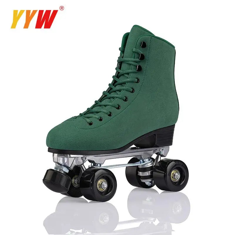 Women's Retro Solid Color Quad Roller Skates