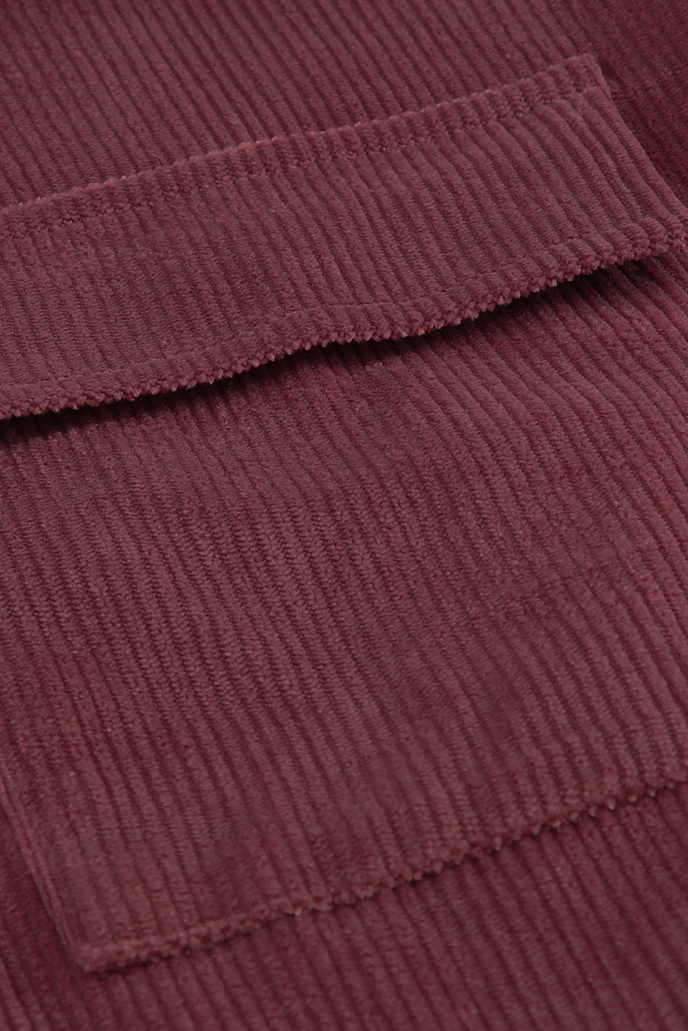 Pocketed Button Ribbed Textured Shacket