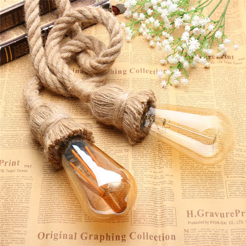 Industrial Pendant Light Cord Kit Twisted Rope E26 Socket~1235
