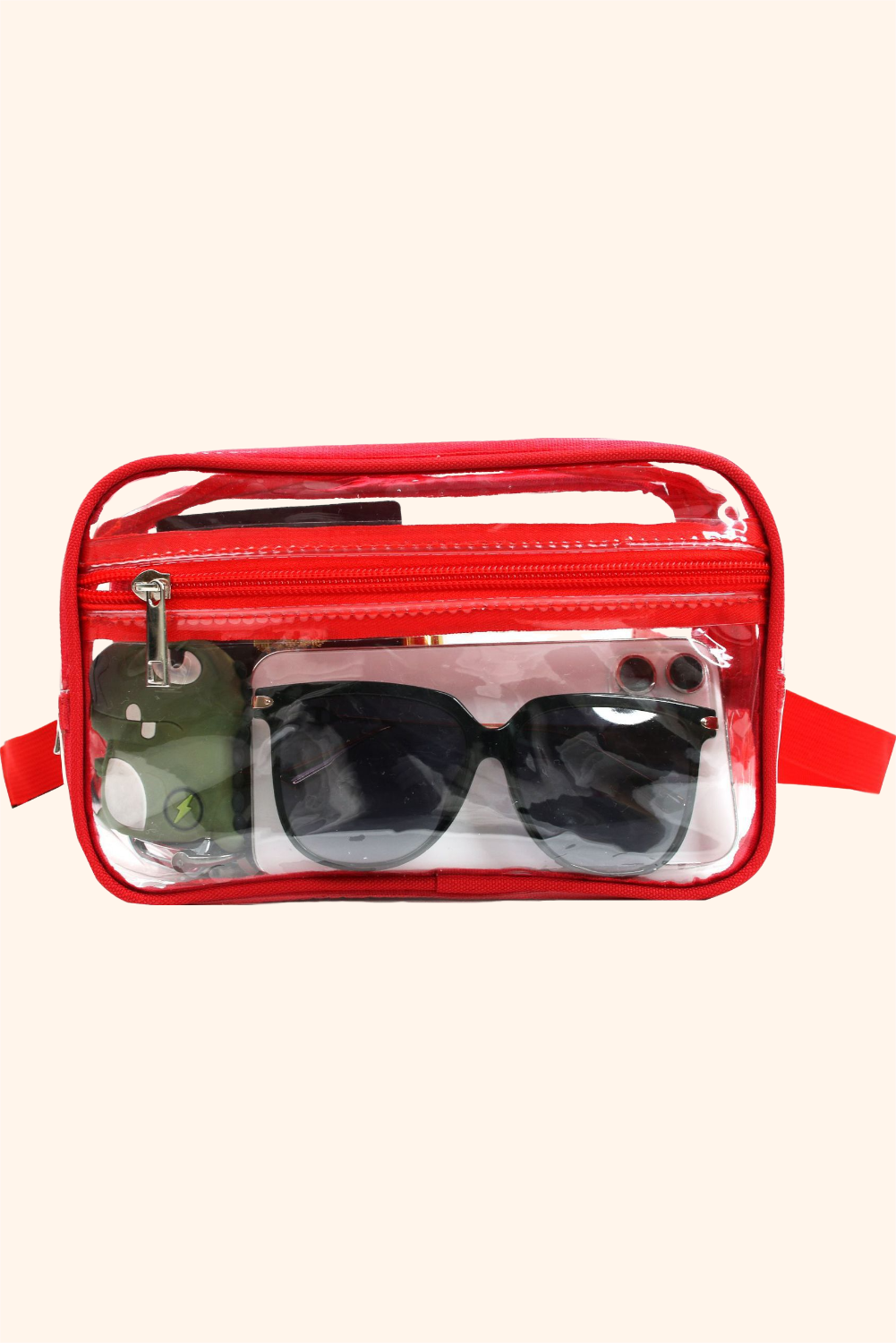 Sky Blue Clear PVC Adjustable Strap Crossbody Bag