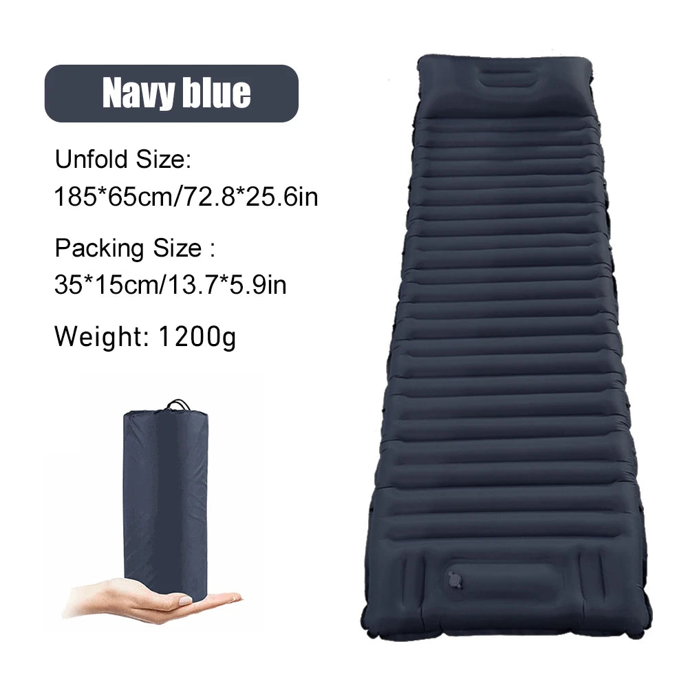 Ultralight Thicken Outdoor Inflatable Mattress with Built-in Pump