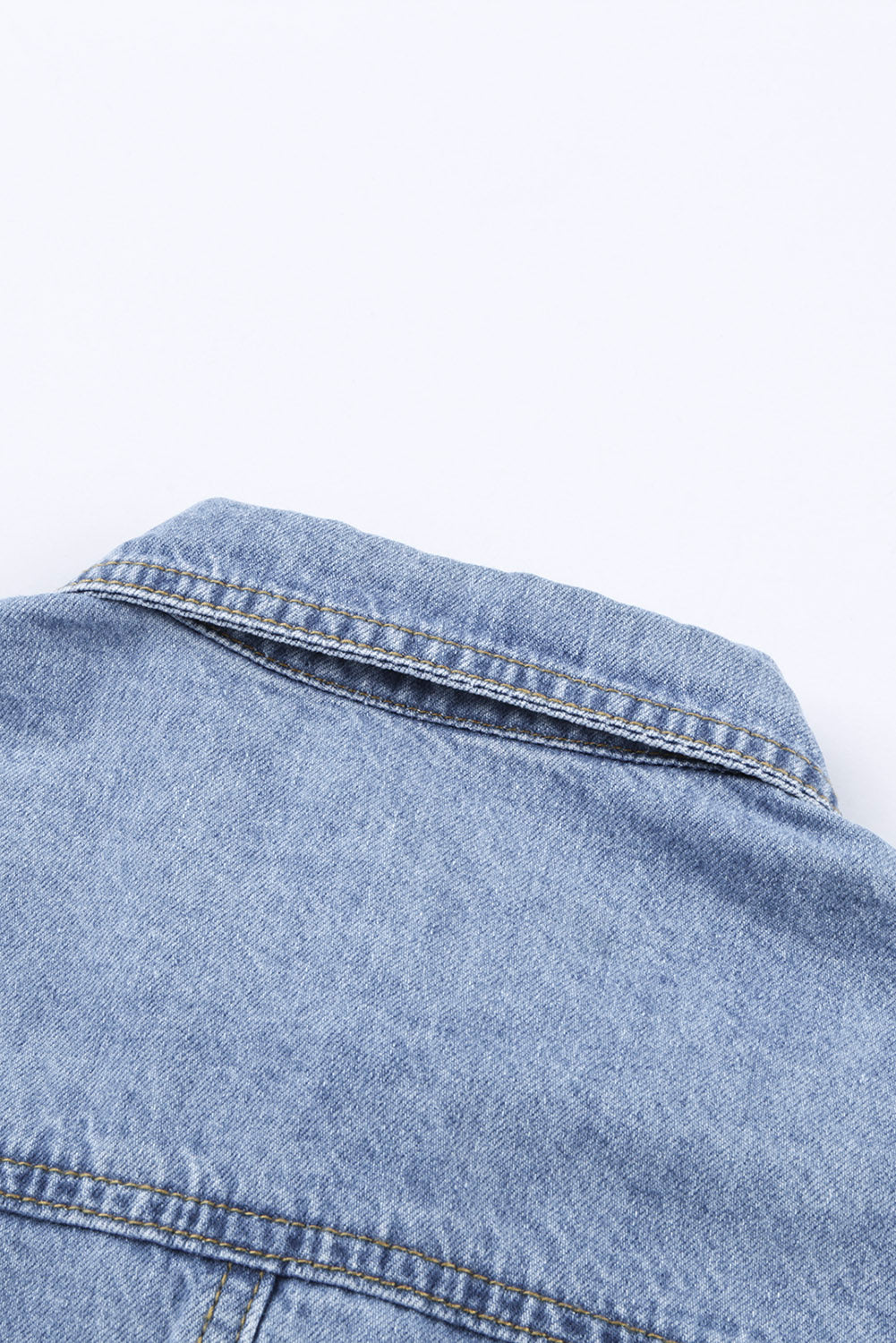 Black Ripped Raw Hem Button Up Denim Shacket