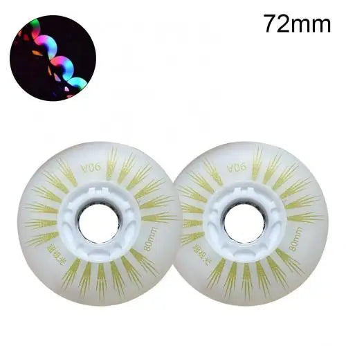 Outdoor LED In-line Speed Skate Skating Light Flashing Roller Wheels (80/76/72mm) - 2Pcs