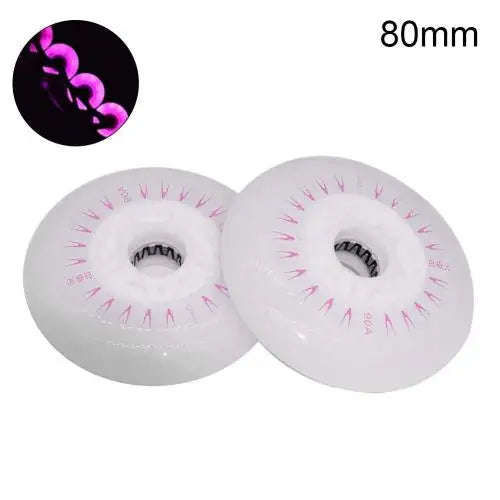 Outdoor LED In-line Speed Skate Skating Light Flashing Roller Wheels (80/76/72mm) - 2Pcs