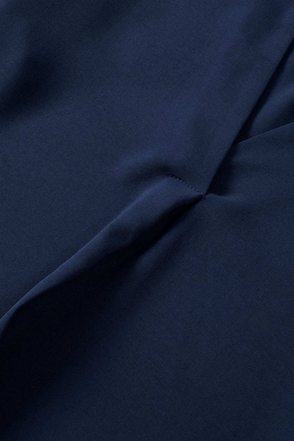 Navy Blue Split V Neck Short Sleeve Tunic Dress