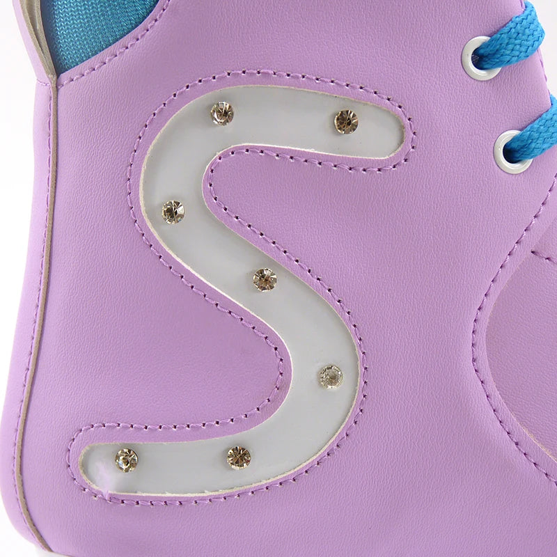 Kids Purple Quad Roller Dance Skates with Flashing Wheels