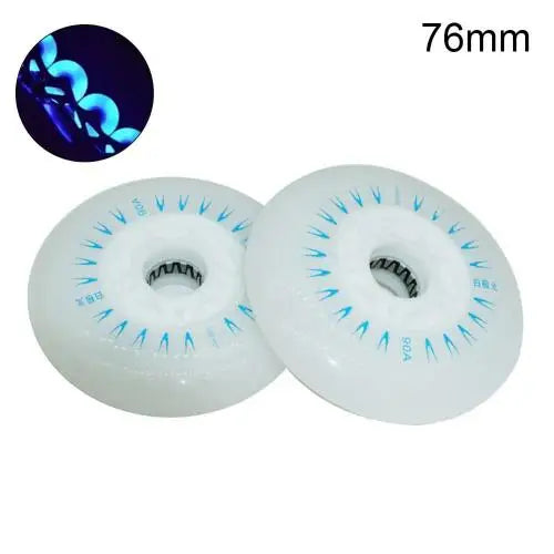 Outdoor LED In-line Speed Skate Skating Light Flashing Roller Wheels (80/76/72mm) - 2Pcs