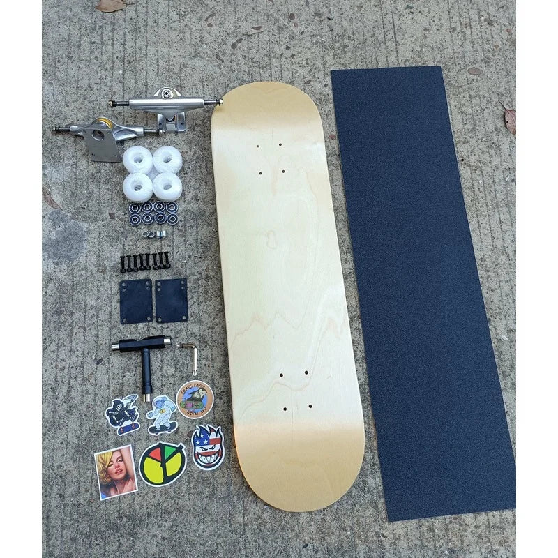 DIY Full (7.75" - 8.5") Skateboard Set - (7ply Canadian Maple Deck)