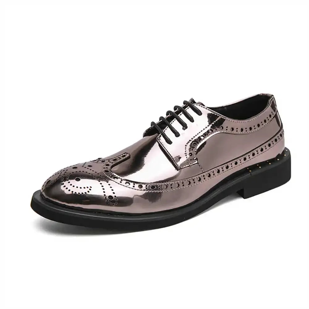 Men's Patent Leather With Lacing Shoes