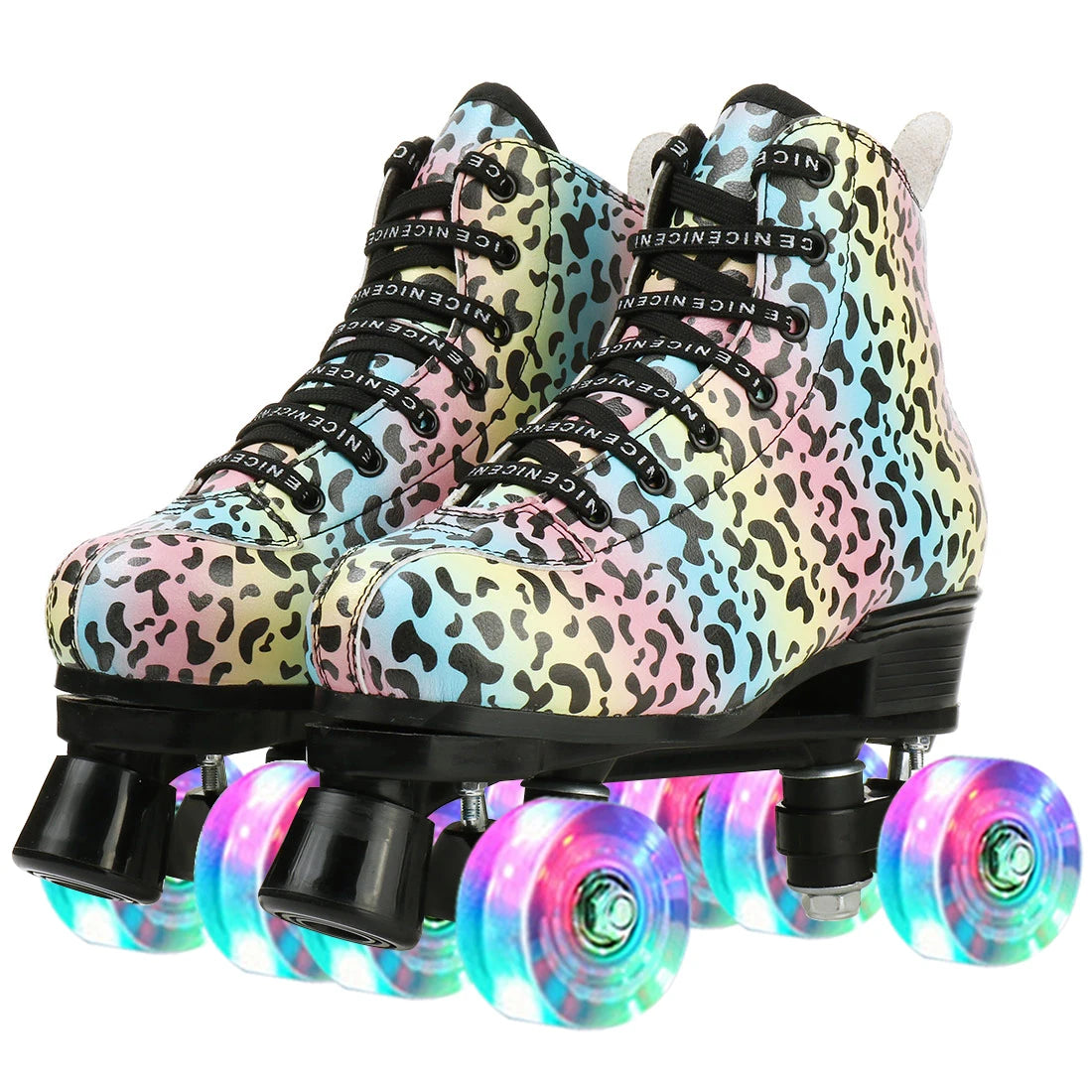Wavy PU Quads Roller Skate Shoes