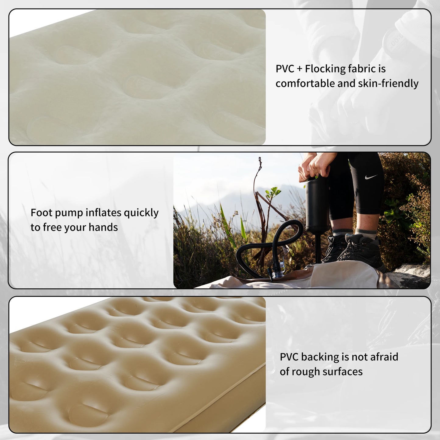 Naturehike 1 Person Outdoor Inflatable Sleeping Mattress With Pump