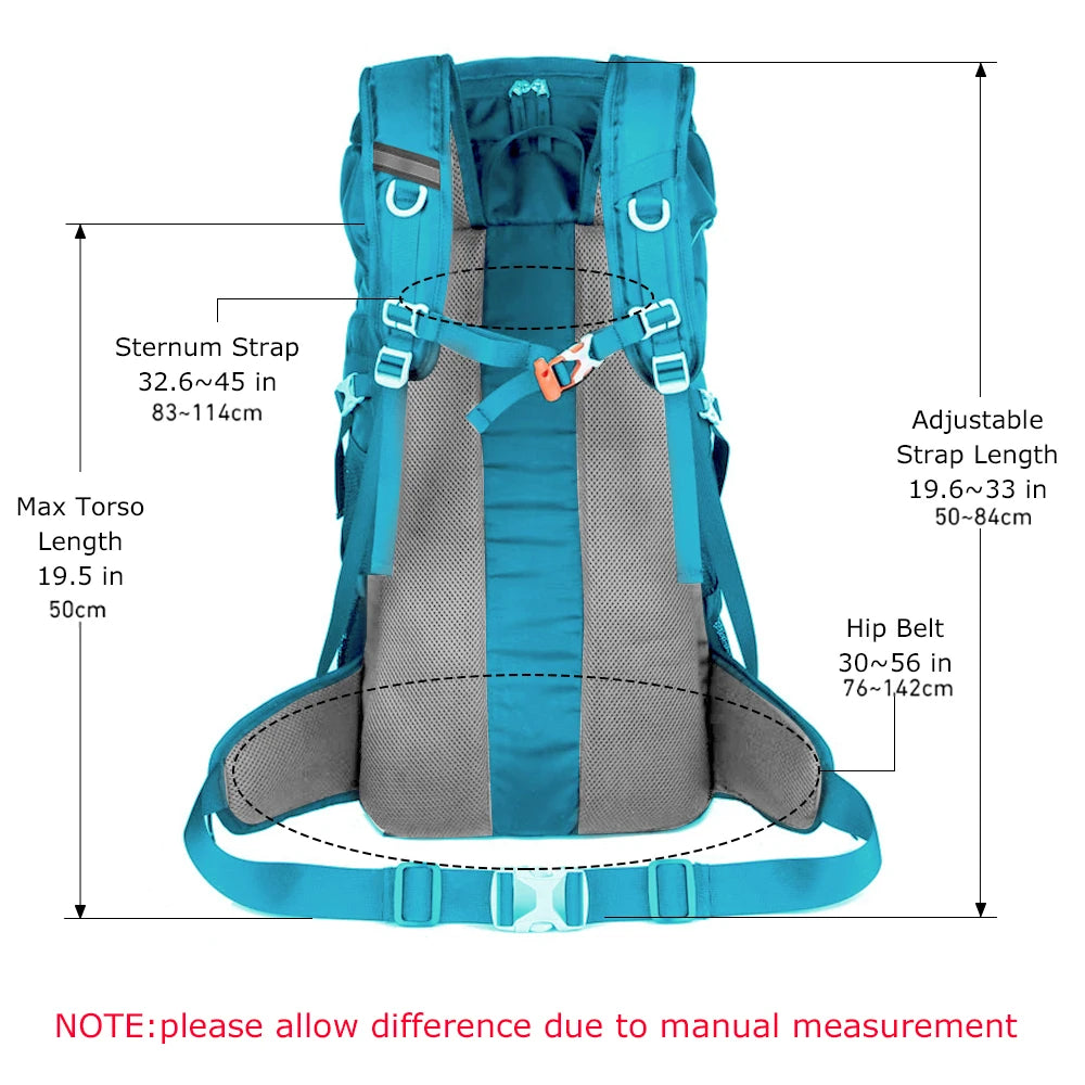 WESTTUNE 50L Multifunctional Hiking Backpack with Rain Cover