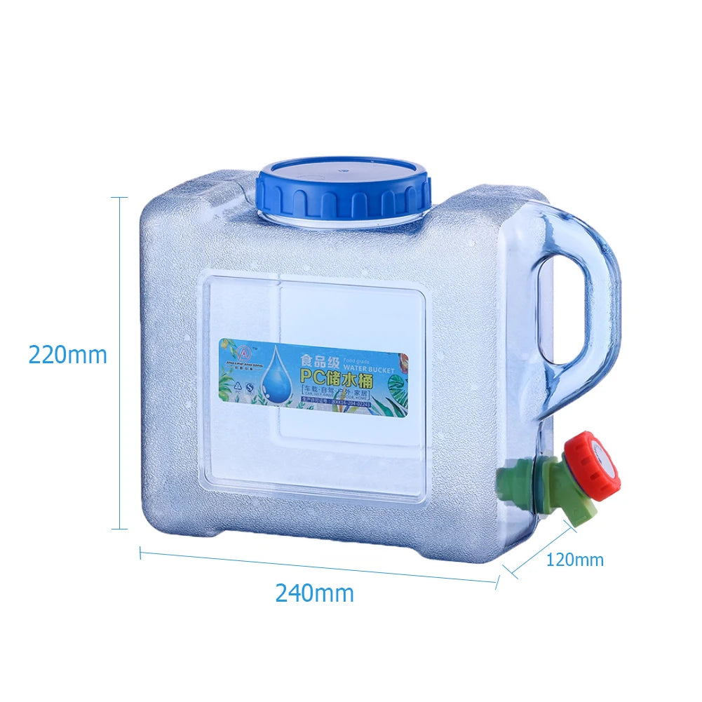 3.2 Gallon/12L Camping Water Container with Spigot BPA Free Car Water Carrier Tank Large Capacity Truly No Leakage Multifunction