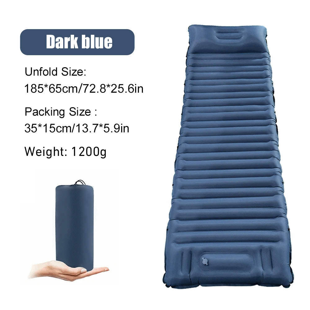 Ultralight Thicken Outdoor Inflatable Mattress with Built-in Pump