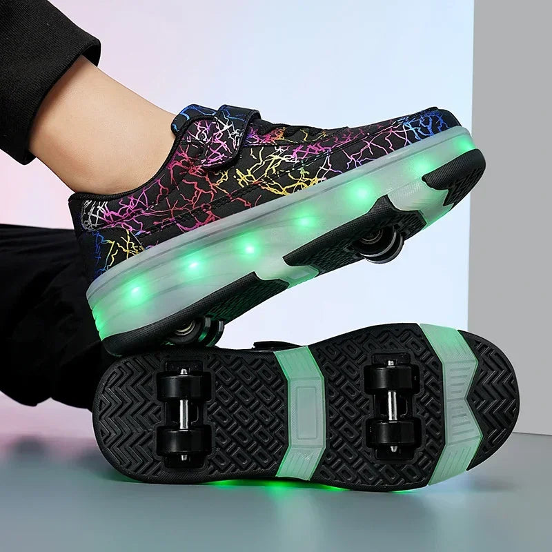 Men's Detachable LED Skates Shoes (Neon Thunder)