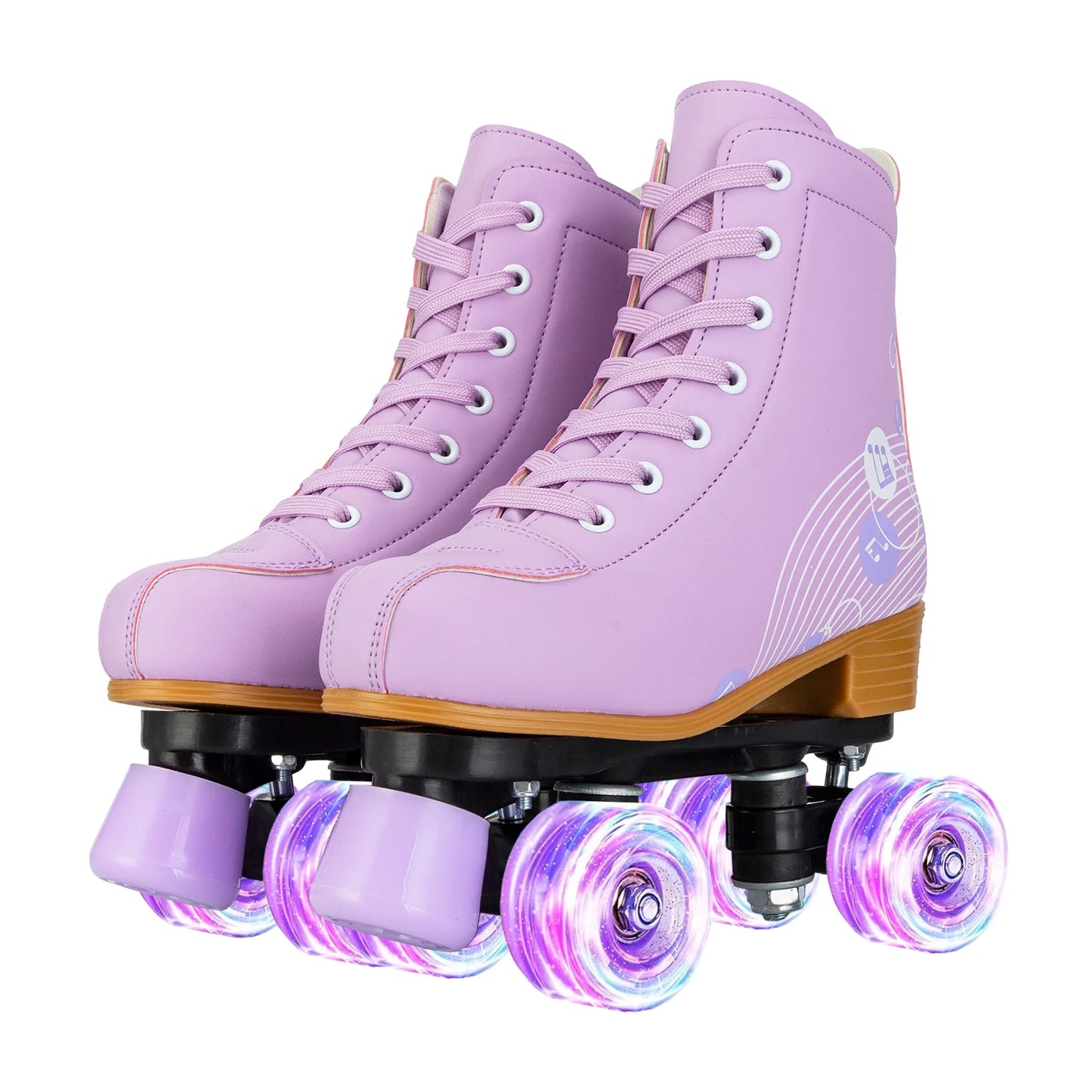 Kids Roller Skate Shoes Double-Row Flashing 4 Wheels Skates Women Adult Girls Beginners Indoor Outdoor Skating Training Sneakers