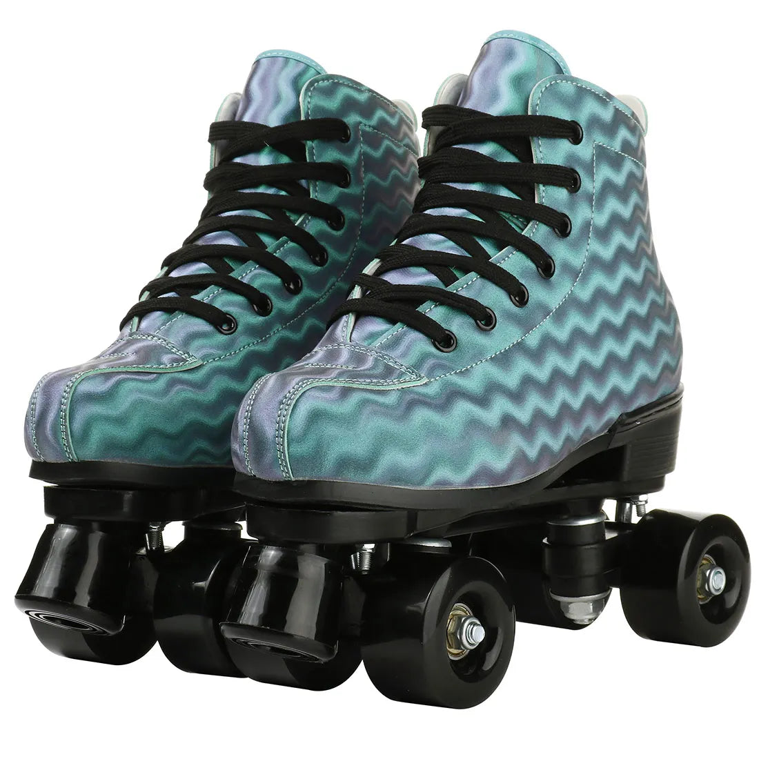 Wavy PU Quads Roller Skate Shoes