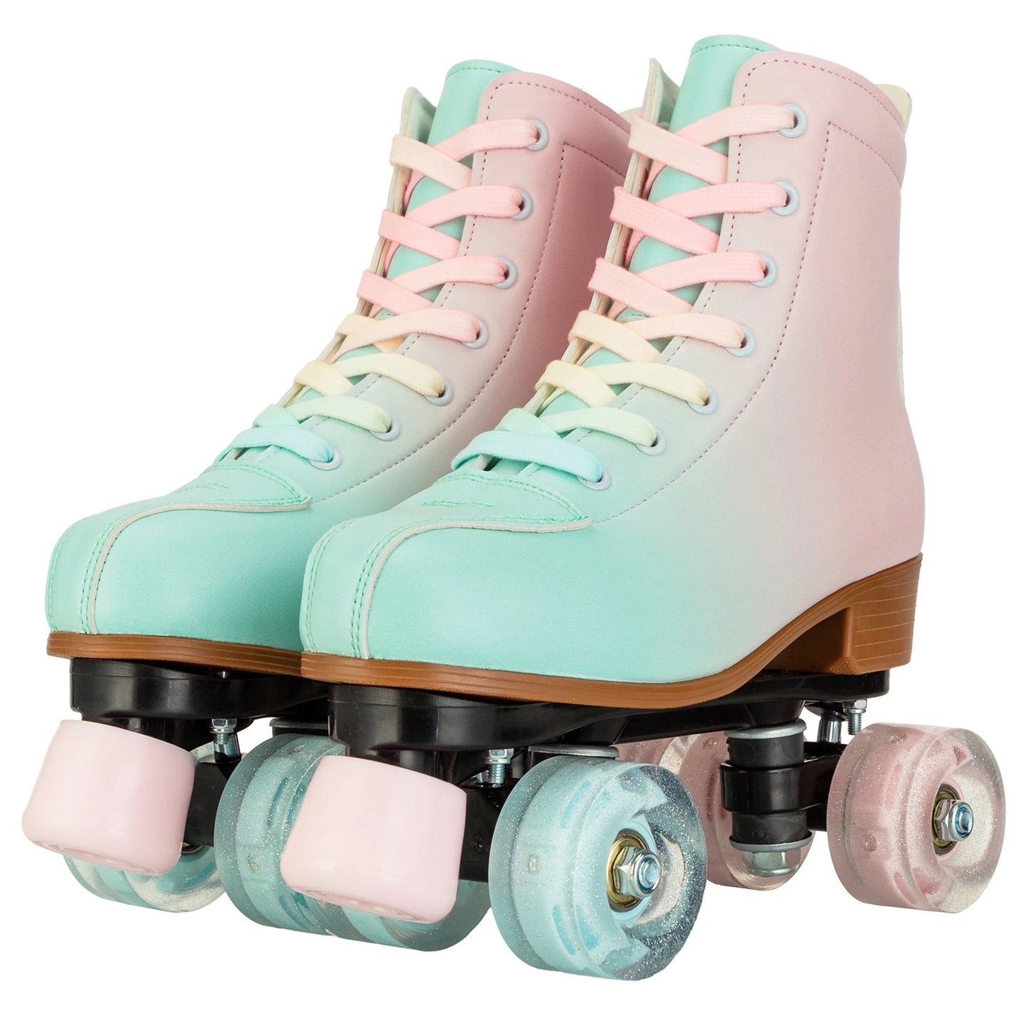 Women's PU Breathable Leather Outdoor Quad Roller Skates