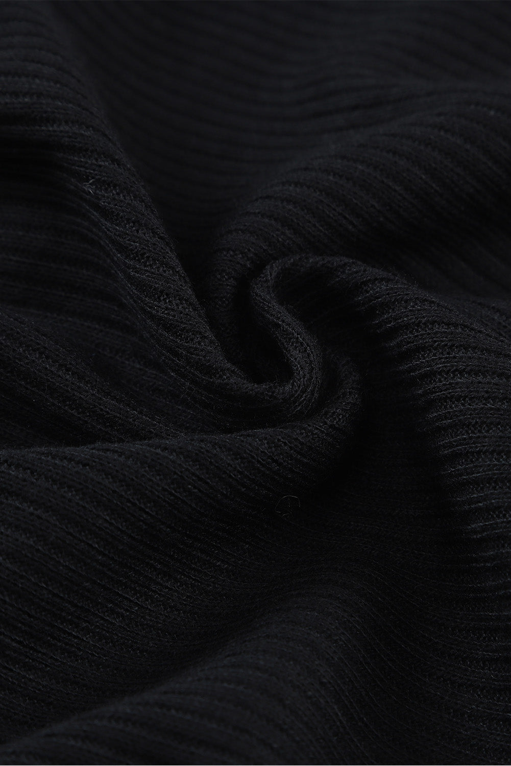Black Buttoned Ribbed Knit Sleeveless Midi Dress with Slit