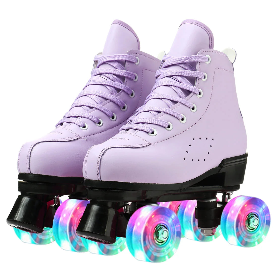 Women's PU Breathable Leather Outdoor Quad Roller Skates