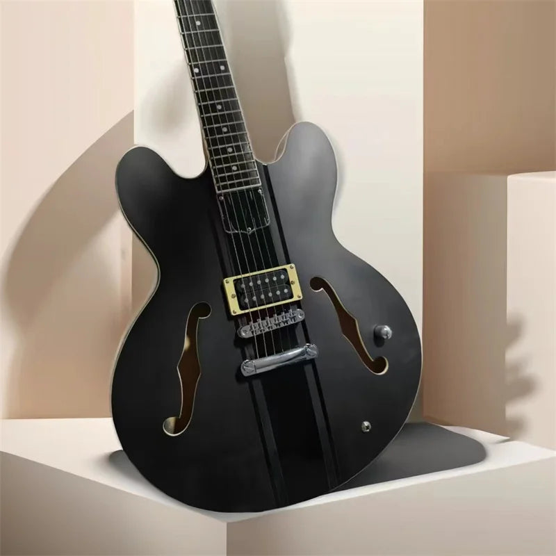 High quality ESA 333 6-string Semi Hollow Electric Guitar - Black