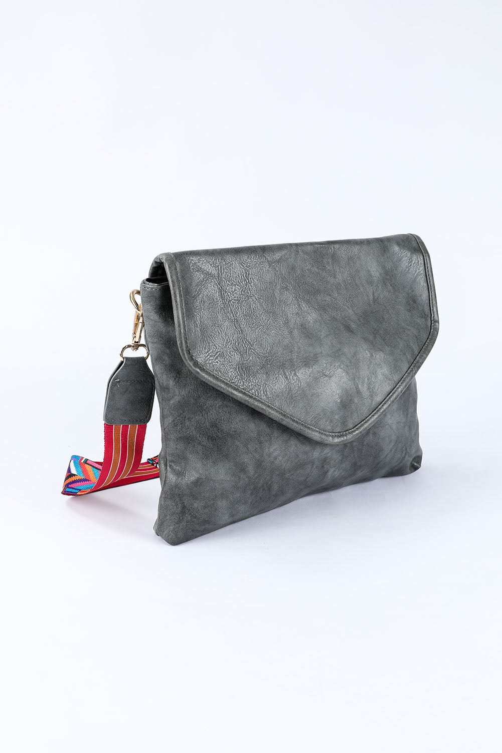 Gray Retro PU Leather Messager Bag