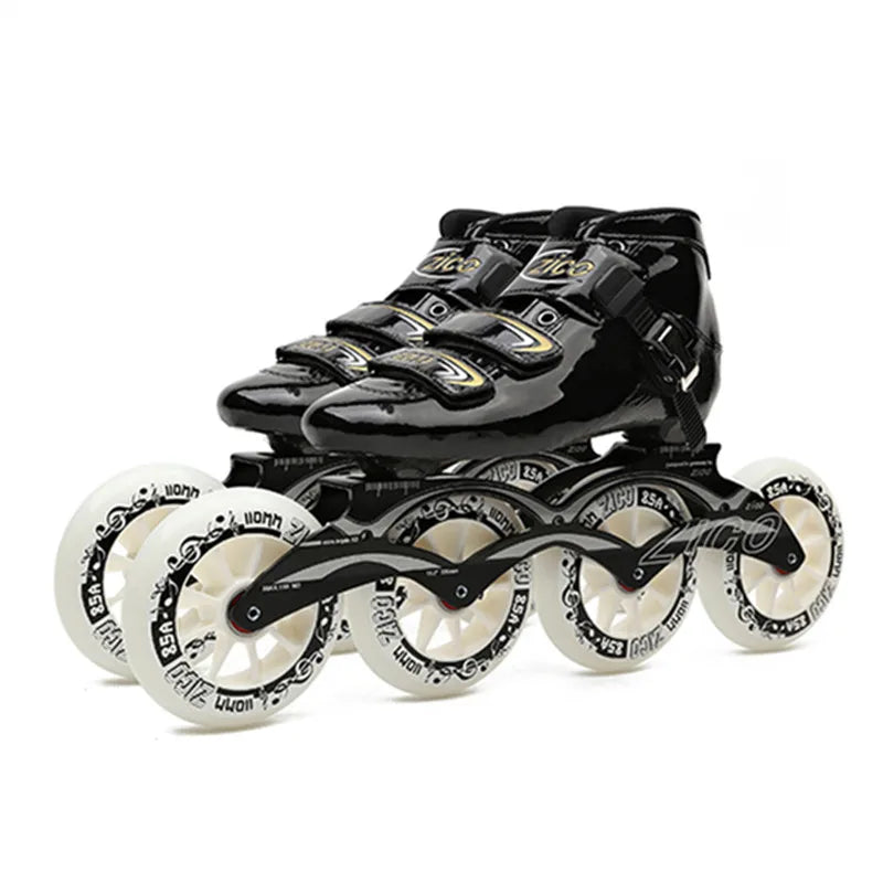 Advanced Carbon Fiber Inline Speed Skates - 7075 Alloy CNC Frame | 85A Durable PU 110mm 100mm 90mm Roller Wheels